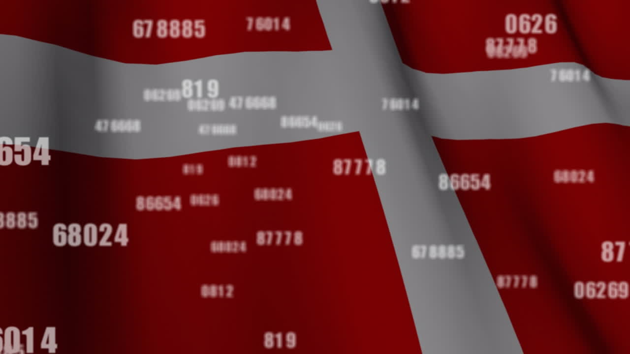 덴마크의 발 위에서 데이터 처리의 애니메이션