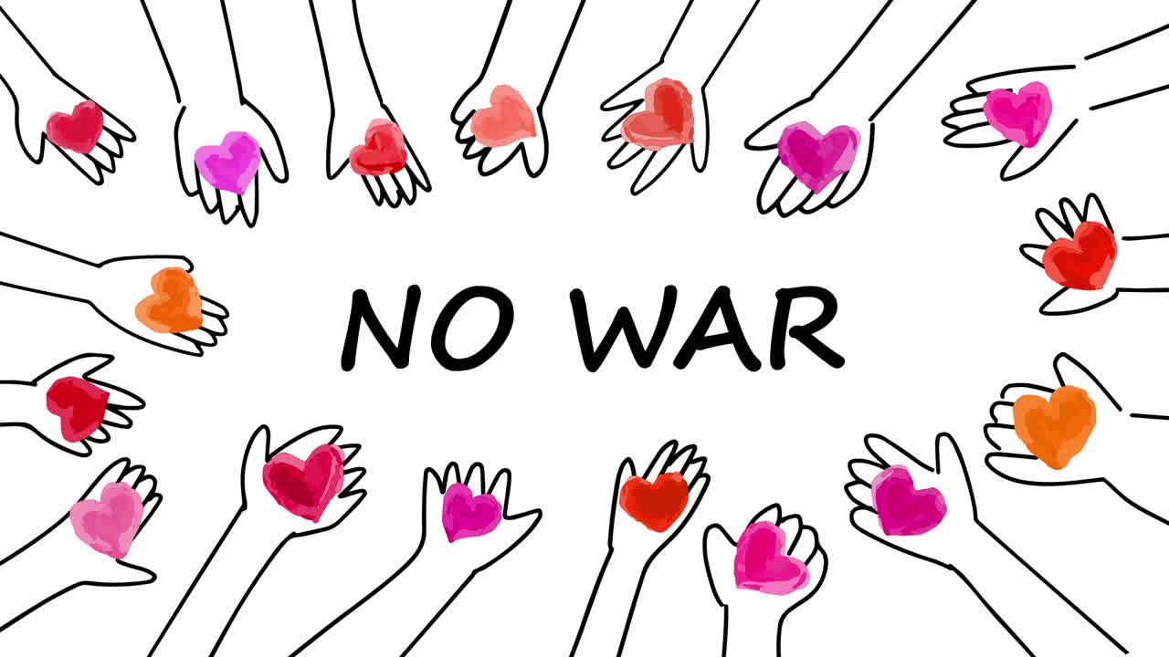 손과 심장 모양은 전쟁 애니메이션이 아닙니다.