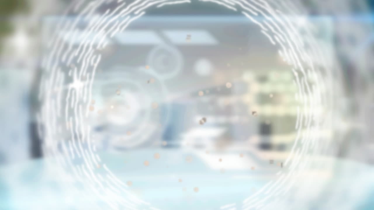 파란색 배경 위의 연결 네트워크의 애니메이션