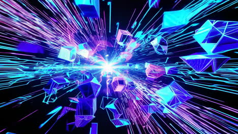 cyberpunk neon geometric abstract tunnel