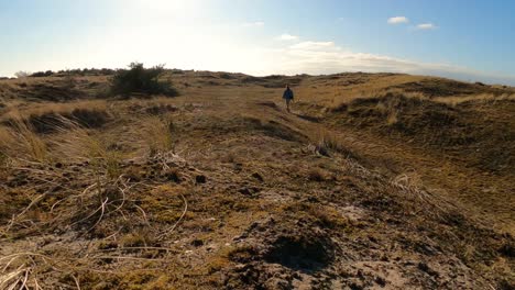 El-Hombre-Camina-Solo-En-La-Naturaleza,-Paisaje-Escénico-Al-Aire-Libre