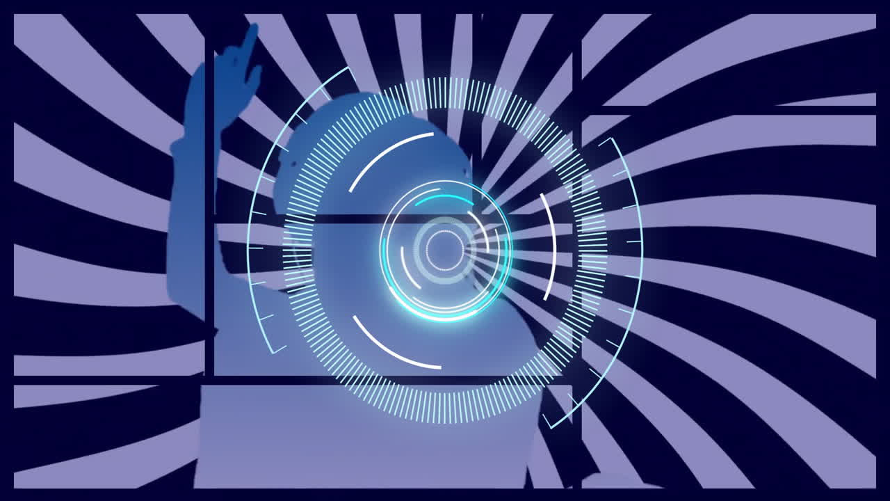 추상적인 기하학적 모양에 대한 미래의 목표 인터페이스 애니메이션