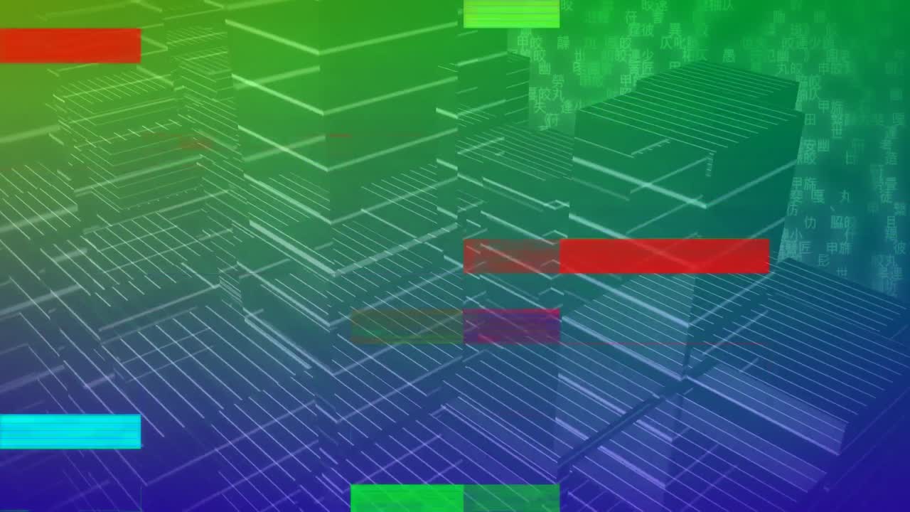 estática colorida y edificios