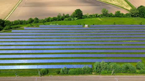 solar panel farm arial drone 4k