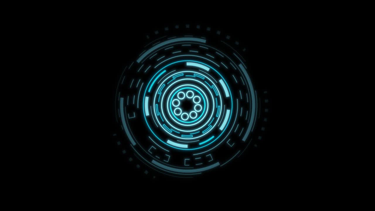 HUD Sci-fi Futuristic Display. Blue Hologram Button. Modern cyberspace innovation. Virtual Reality Technology. 4K