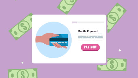 mobile payment with credit card and webpage template