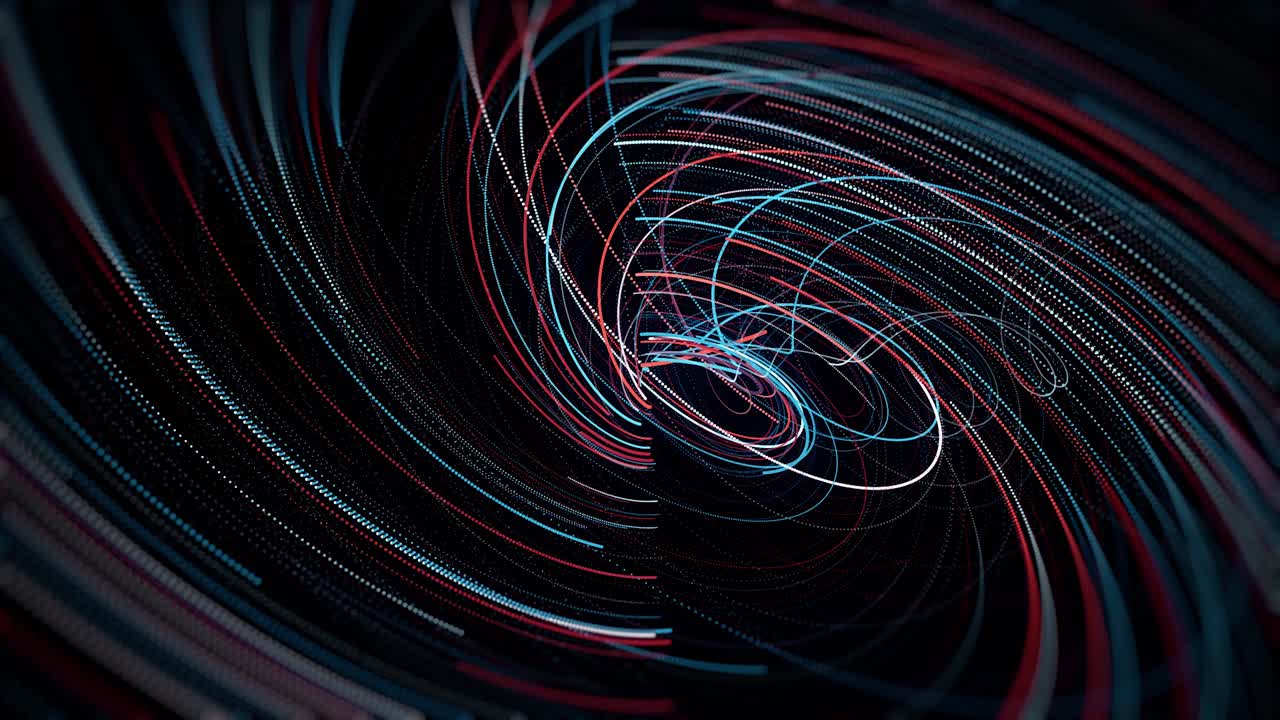 Abstract Spiral Vortex with Colorful Lines and Dots