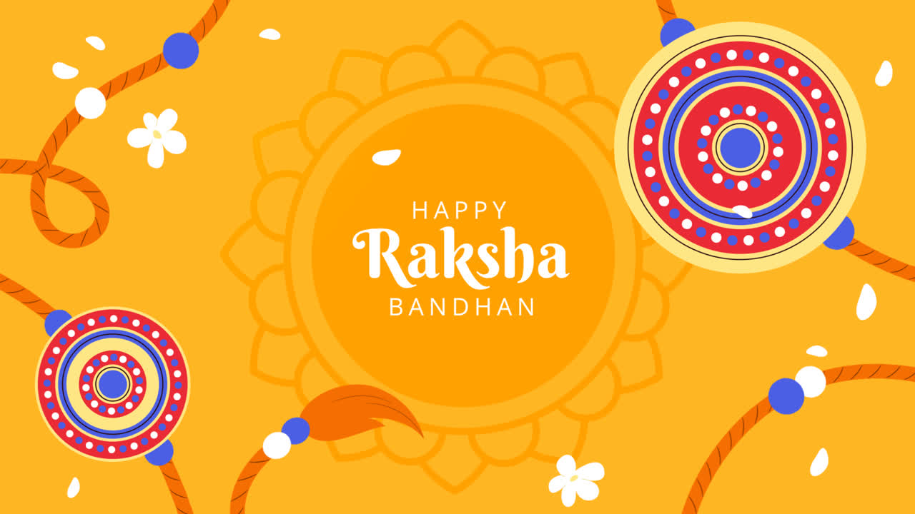 gráfico de movimiento de fondo plano para la celebración del festival de raksha bandhan