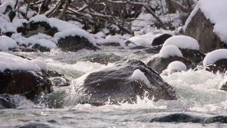 snowy river in slow motion