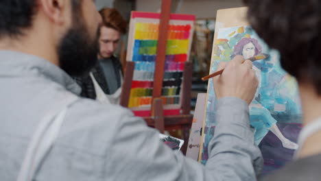 art class - painting a portrait