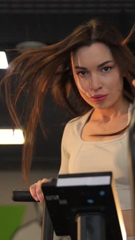 woman exercising on a treadmill in the gym