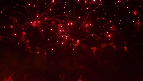 coloridos fuegos artificiales explotando en el cielo nocturno. celebraciones y eventos en colores brillantes.
