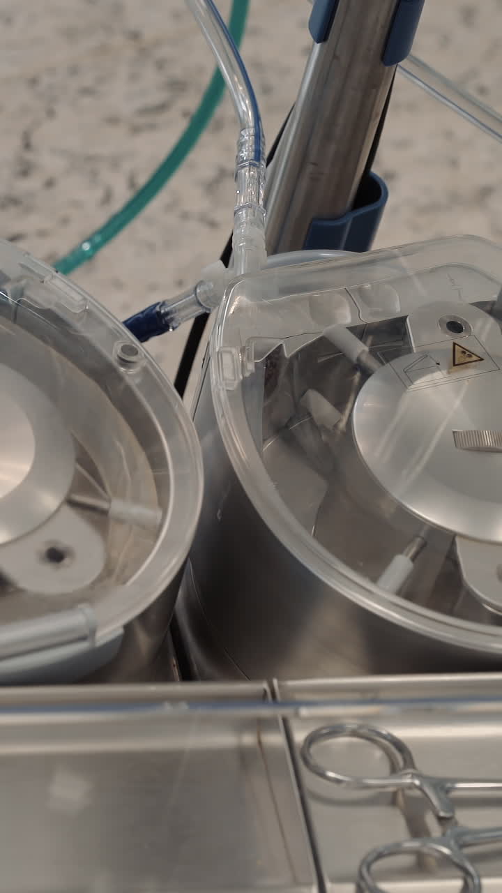 máquina cardíaca de pulmón bomba de trabajo en sala de cirugía. bypass cardiopulmonar equipo médico para cirugía cardiológica en el hospital. soporte vital