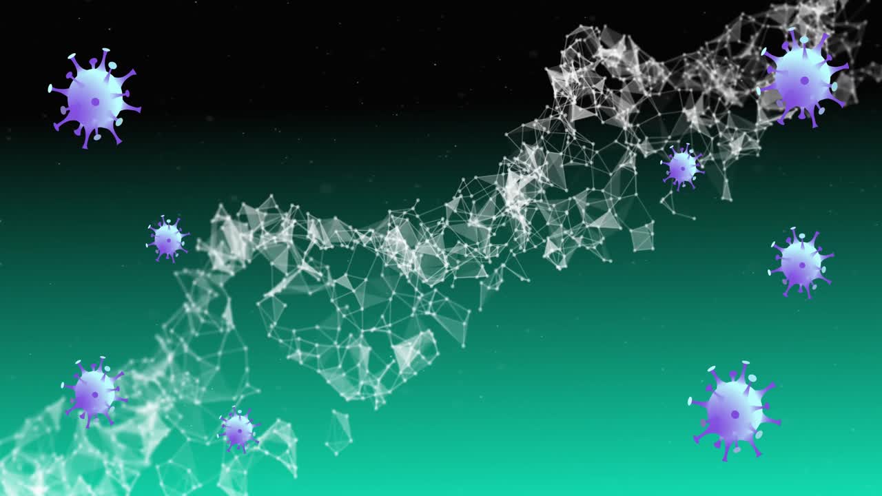 dna 가닥 위의 바이러스 세포의 애니메이션