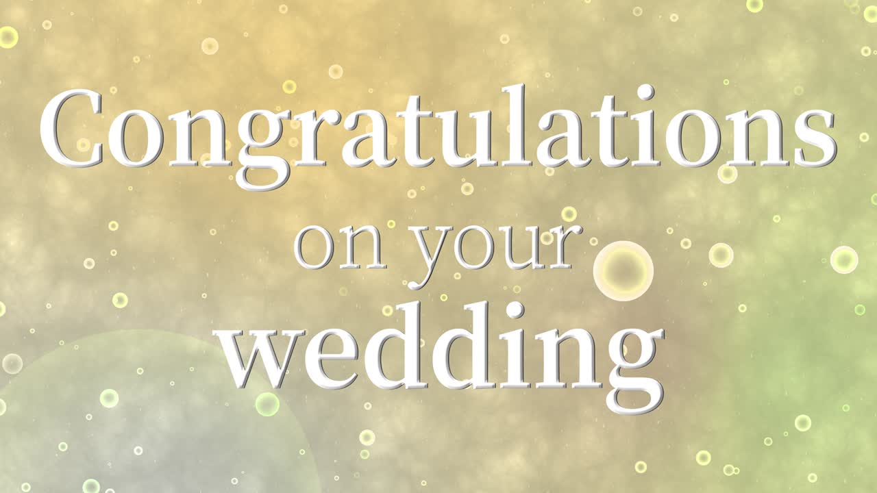 Congratulations on your wedding message text animation motion graphics
