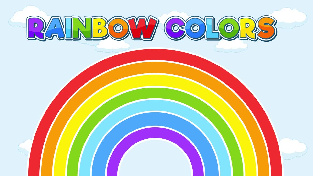 animación educativa que muestra los colores de un arco iris