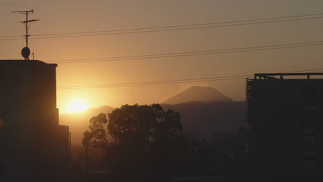 vibrant sunlight over mount fuji during sunset in tokyo japan