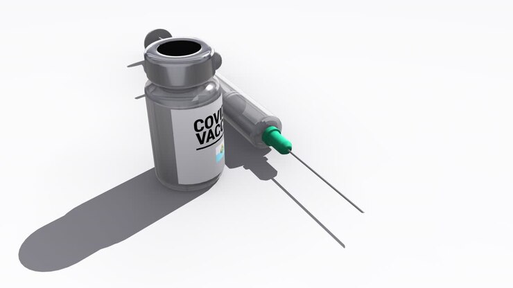 Syringe and Covid-19 Vaccine Bottle San Marino