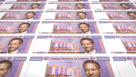 billetes de cinco mil francos de djibouti enrollado, dinero en efectivo, bucle