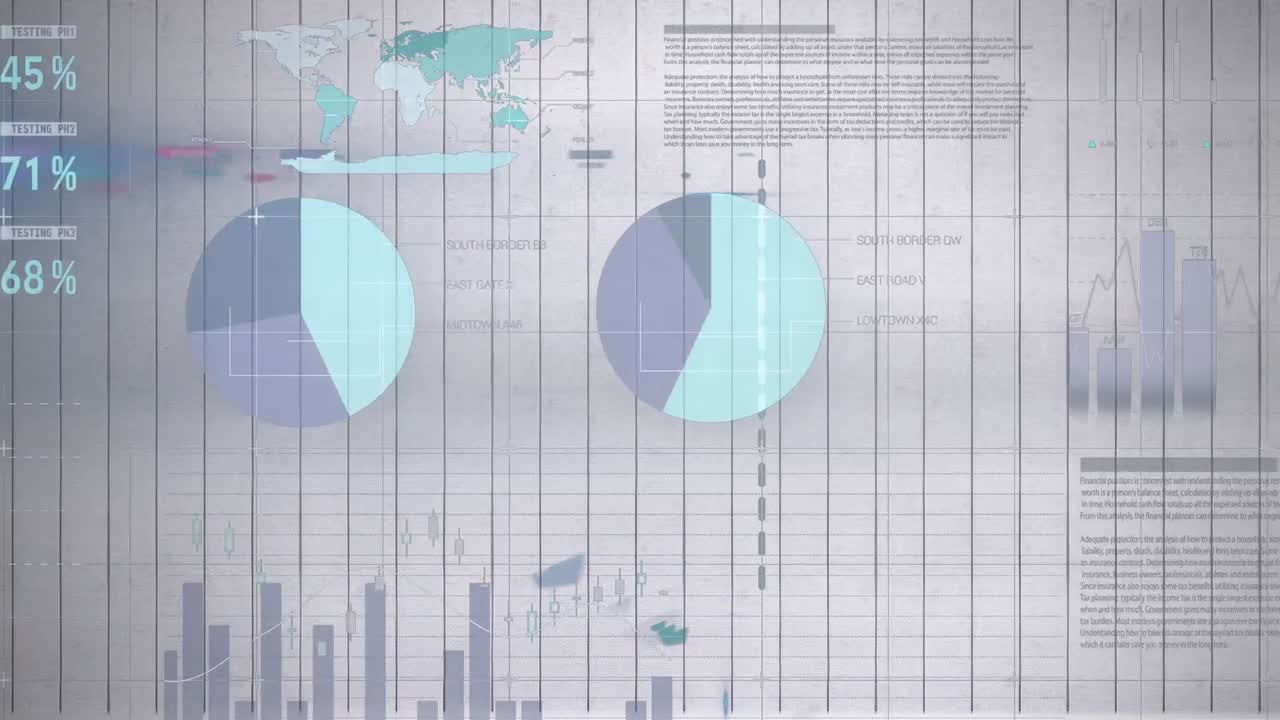 animación de las estadísticas sobre fondo blanco