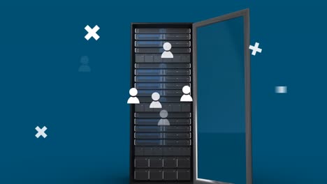 animación de iconos a través de un servidor de computadoras.