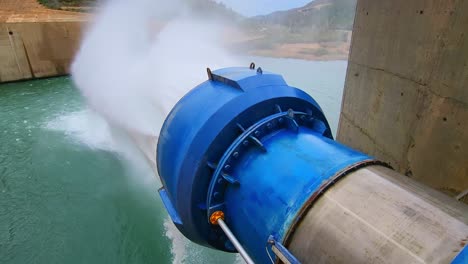 water outlet from dam wall