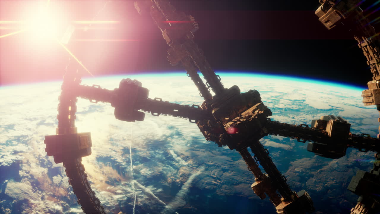 nave madre alienígena cerca de la tierra elementos proporcionados por la nasa