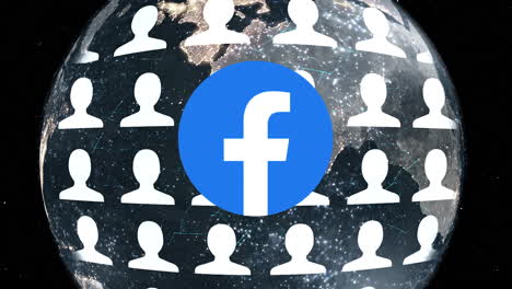 facebook connected globe profiles motion graphic