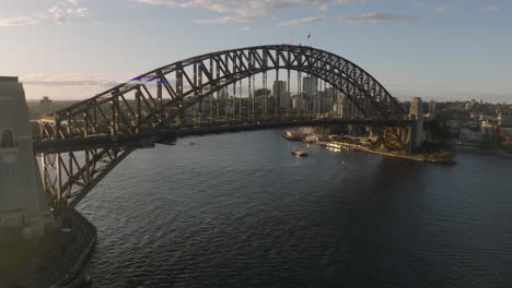 sydney harbour bridge during golden hour