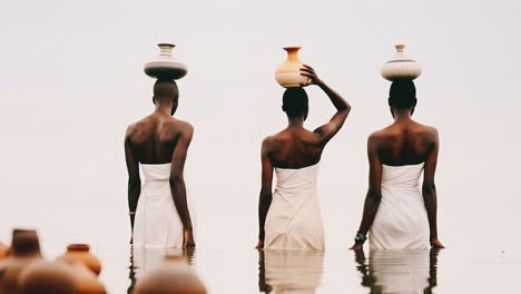 african women carrying water pots