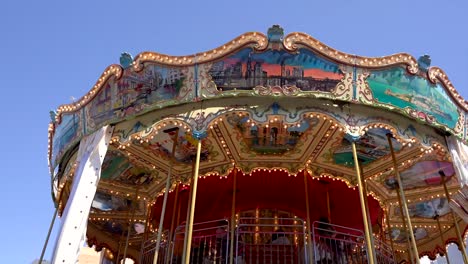 4k video. children's carousel in the park. san francisco, usa - 19 apr 2021