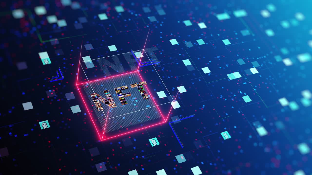 concepto de acuñación de arte criptográfico nft