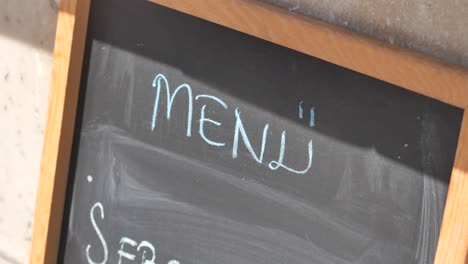 chalkboard menu sign