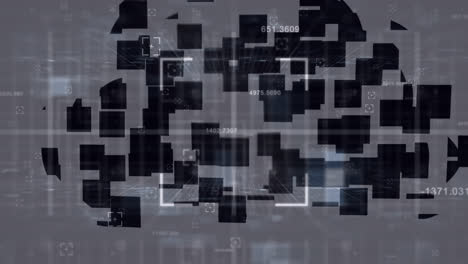 Animation of cogs with data processing over cityscape