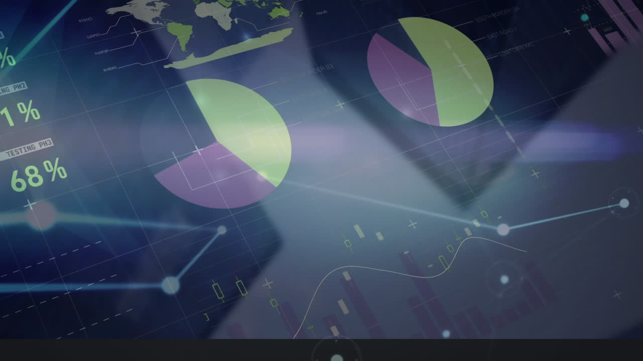 animación del procesamiento de datos sobre la ciudad