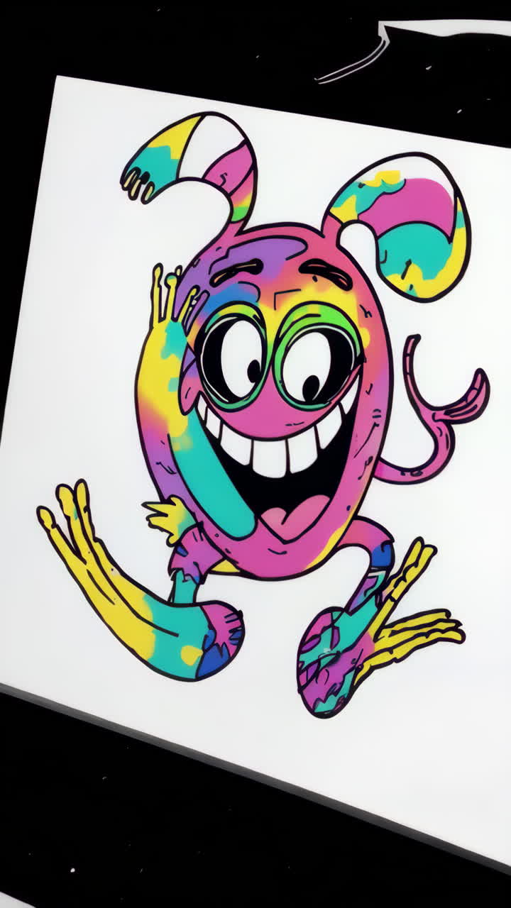 Fargerik og leken tegneseriemonsterkunst