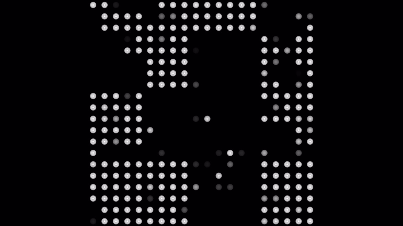 Animating White and Gray Dots on Black Background