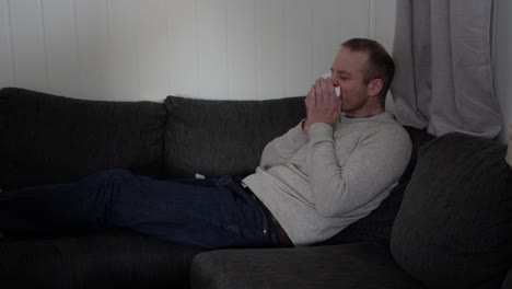 36 year old man battling cold and feeling unwell at home