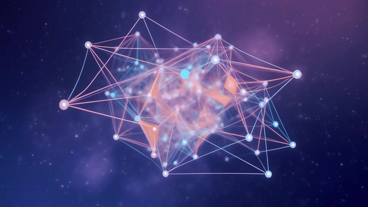 Abstract Digital Network Connection Expanding in Space