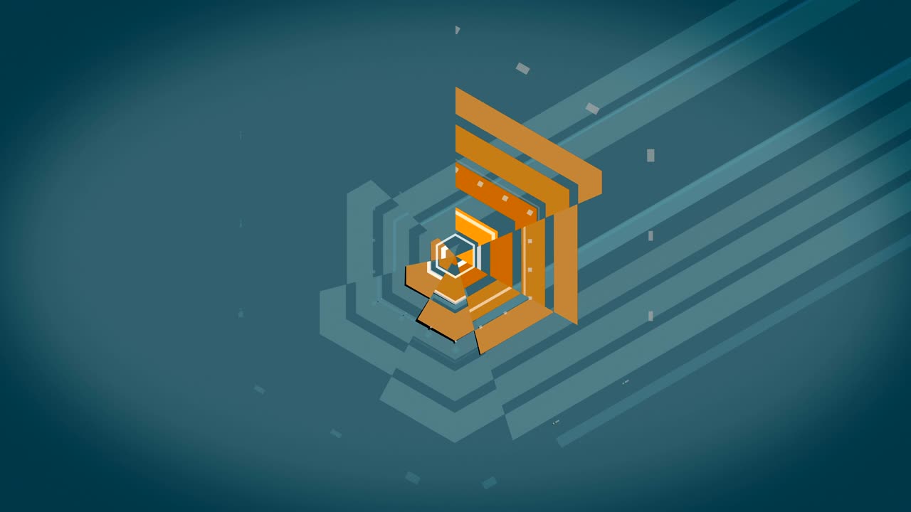Vector color spinning abstract geometric banner. Retro style. Loop. Version without text LOADING.