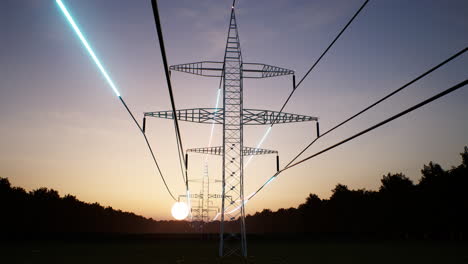 Elektrische-Leitungen,-Die-Strom-übertragen