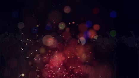 Animation-Von-Bunten-Bokeh-Lichtflecken-über-Tanzender-Menge