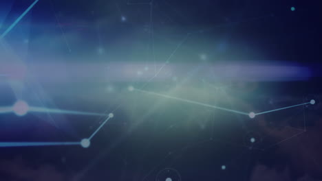 animation of networks of connections over sky