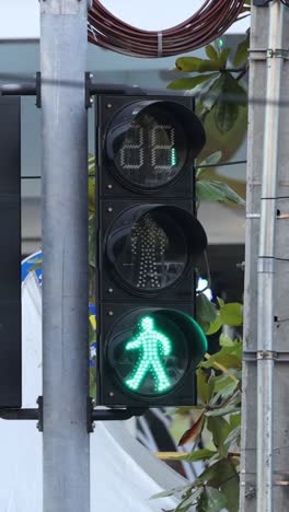 traffic light changes from walk to stop signal