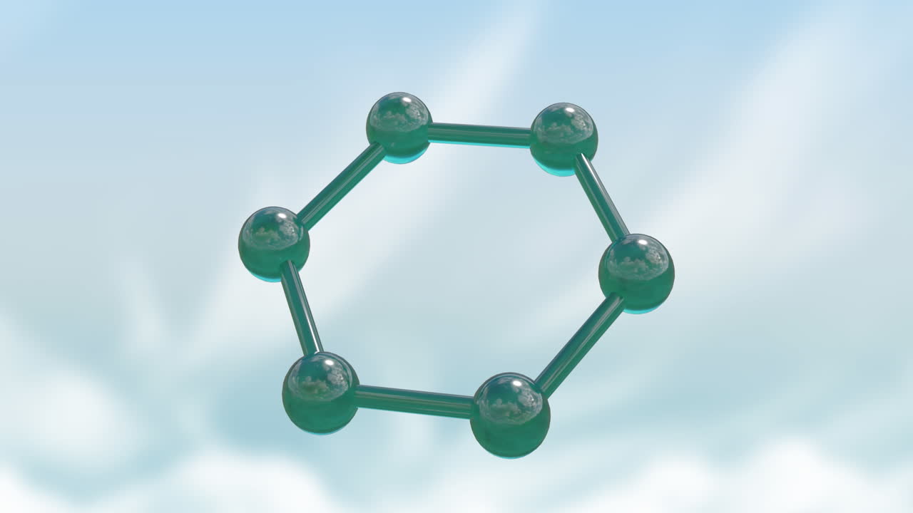 회색 배경에 있는 분자의 3d 마이크로의 애니메이션