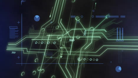 Animation of digital data processing over computer circuit board