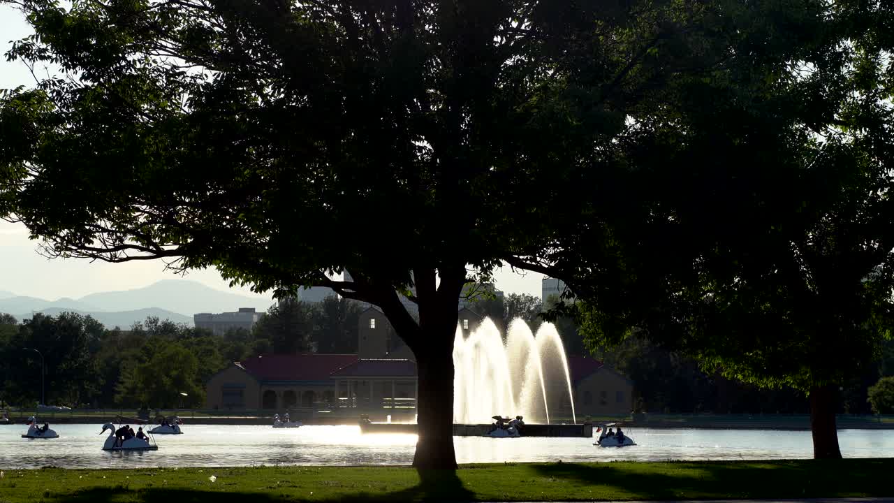 덴버 시티 부분의 일몰 전망