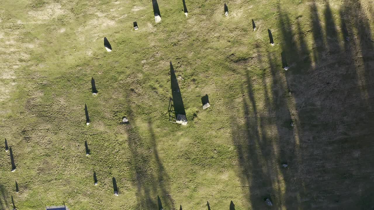 vista aérea de un círculo de piedra