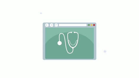 medical stethoscope in webpage animation