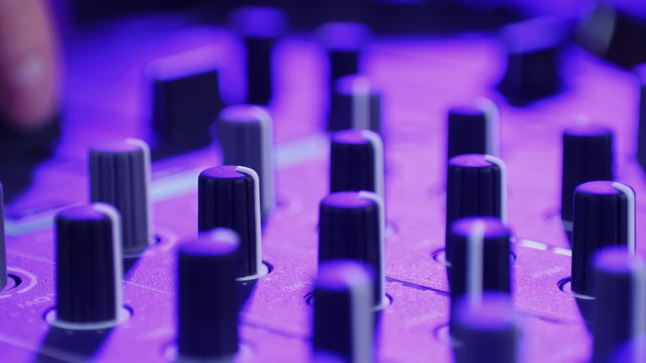 DJ Mixing Console Close-Up